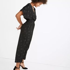 Madewell Wrap Front Jumpsuit in Dot Jacquard